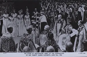 The scene in Westminster Abbey at the coronation of her majesty Queen Elizabeth The scene in Westminster Abbey at the coronation of her majesty Queen Elizabeth