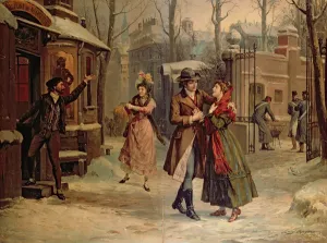 Scenery for the scene with Mimi and Rodolfo in the opera La Boheme by Giacomo Puccini Scenery for the scene with Mimi and Rodolfo in the opera La Boheme by Giacomo Puccini