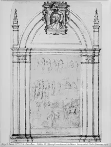 Scenes from the Life of a Saint (pen & ink & brown wash on paper) (b/w photo) Scenes from the Life of a Saint (pen & ink & brown wash on paper) (b/w photo)