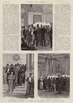 Scenes from London clubs on election nights during the British General Election of 1892 Scenes from London clubs on election nights during the British General Election of 1892