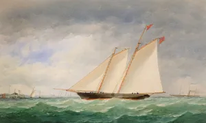 Schooner Yacht off Ryde, Isle of Wight (w/c on paper) Schooner Yacht off Ryde, Isle of Wight (w/c on paper)