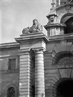 English Baroque Architecture Collection: Sculpture above the kitchen court gateway, Blenheim Palace, from The Country Houses of Sir John
