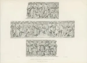 Sculptures on the podium of the Albert Memorial (engraving) Sculptures on the podium of the Albert Memorial (engraving)