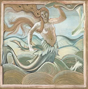 Victorian Pictures Gallery: Sea Nymph, (bodycolour on brown paper)