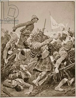 The Seaforth Highlanders storming the zareba at the Battle of Atbara