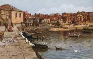 Seagulls in the Harbour, St Ives (colour litho) Seagulls in the Harbour, St Ives (colour litho)