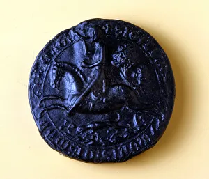 Seal of Simon of Montfort IV (1150 - 1218), he participated in the 5th Crusade in 1202 Seal of Simon of Montfort IV (1150 - 1218), he participated in the 5th Crusade in 1202