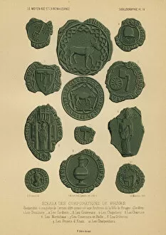 Hatters Gallery: Seals of the guilds of Bruges, 14th Century (chromolitho)