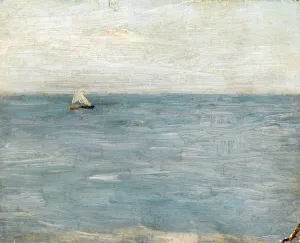 Seascape with sailing boat (oil on prepared millboard) Seascape with sailing boat (oil on prepared millboard)