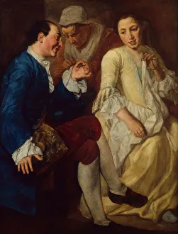 Seated Gentleman talking to a Young Woman (oil on canvas) Seated Gentleman talking to a Young Woman (oil on canvas)