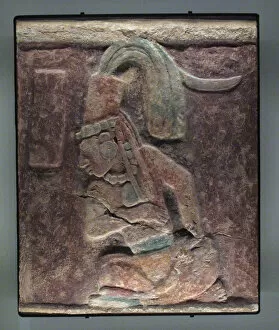 Seated man, El Chicozapote, Usumacinta, Late Classic Period, 600-900 AD (stucco & paint)