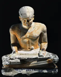 Seated Scribe, from Giza Egypt 2575 BC, dynasty IV (painted limestone) Seated Scribe, from Giza Egypt 2575 BC, dynasty IV (painted limestone)