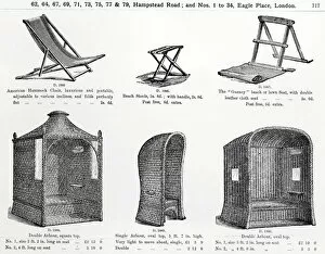 Seats and arbours from the Oetzmann & Co. catalogue (engraving)