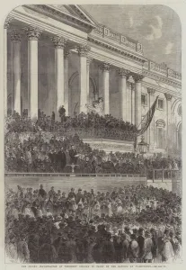 The Second Inauguration of President Lincoln in front of the Capitol at Washington The Second Inauguration of President Lincoln in front of the Capitol at Washington