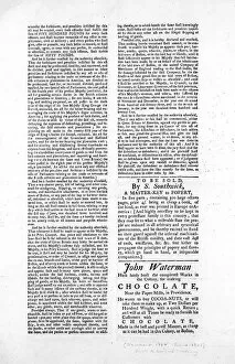 Dominion Gallery: Second page of a broadside outlining the Act for Blocking up the Harbour of Boston