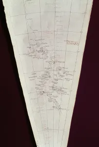 Section of Map from Ross Island to South Pole used on Antarctica Expedition, 1910-12
