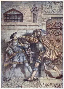 Seizure of the Spy, illustration from Bayard: The Good Knight Without Fear Seizure of the Spy, illustration from Bayard: The Good Knight Without Fear