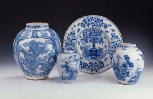 A selection of Frankfurt blue and white ceramics in a Chinese style, c.1680-90 (ceramic) A selection of Frankfurt blue and white ceramics in a Chinese style, c.1680-90 (ceramic)