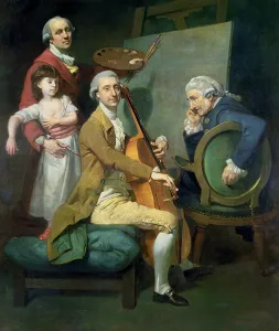Self Portrait With his Daughter, Maria Theresa (?) and Possibly Giacobbe and James Cervetto (?) c Self Portrait With his Daughter, Maria Theresa (?) and Possibly Giacobbe and James Cervetto (?) c