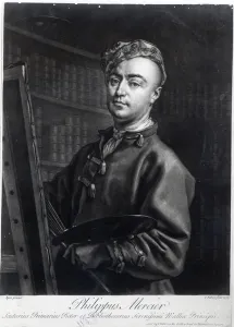 Self Portrait, engraved by John Faber, 1735 (engraving) (b/w photo) Self Portrait, engraved by John Faber, 1735 (engraving) (b/w photo)