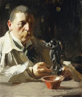 Self-portrait with Faun and Nymph, 1895 (oil on canvas) Self-portrait with Faun and Nymph, 1895 (oil on canvas)