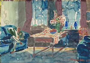 Self-Portrait: Interior of my New York Apartment, 1927 (watercolour over on wove paper on board)