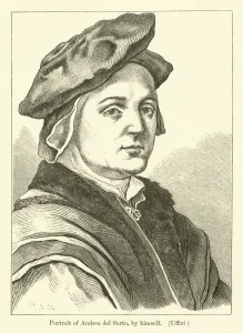 Self-portrait of Italian painter Andrea del Sarto (engraving) Self-portrait of Italian painter Andrea del Sarto (engraving)