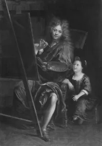Self portrait with his son Charles (oil on canvas) Self portrait with his son Charles (oil on canvas)
