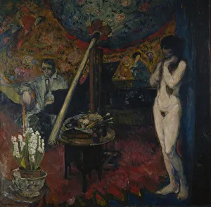Self portrait in the studio, 1918 (oil on canvas) Self portrait in the studio, 1918 (oil on canvas)