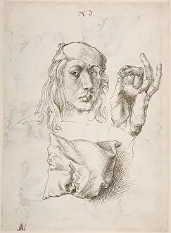 Self-portrait, Study of a Hand and a Pillow, 1493 (pen & brown ink) Self-portrait, Study of a Hand and a Pillow, 1493 (pen & brown ink)