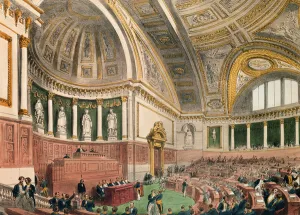 The Senate Chamber at the Luxembourg Palace, Paris (colour litho) The Senate Chamber at the Luxembourg Palace, Paris (colour litho)