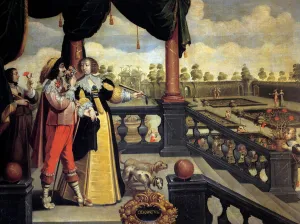 The Five Senses: Smell A couple of nobles in front of a garden The Five Senses: Smell A couple of nobles in front of a garden