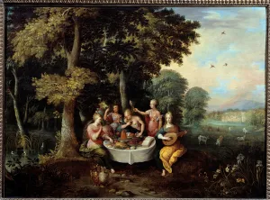 The five senses young women in a landscape with banquet (taste), music (hear) The five senses young women in a landscape with banquet (taste), music (hear)