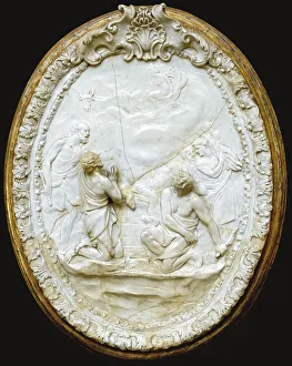 One of a series of four Doccia moulded oval plaques, mid 18th century (porcelain One of a series of four Doccia moulded oval plaques, mid 18th century (porcelain