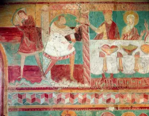 Servants bringing a jar of wine and offering a cup to a guest at the Marriage at Cana Servants bringing a jar of wine and offering a cup to a guest at the Marriage at Cana