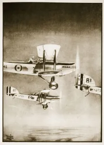 Transport,travellers & Immigrants Gallery: Service over the Sudan, illustration from Flying Memories by John Hamilton, 1934 (litho)