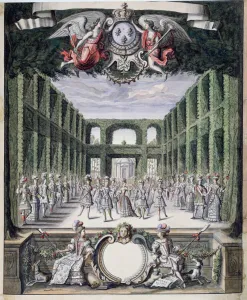 Set design for an unidentified ballet in a garden, taken from a collection entitled ' Set design for an unidentified ballet in a garden, taken from a collection entitled '