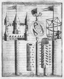 Pyrotechnics Gallery: How to set fireworks, illustration from Tratado de Artilleria by Diego Ufano