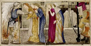A set of sixteen tiles arranged in pairs to form eight illustrations of the ' A set of sixteen tiles arranged in pairs to form eight illustrations of the '