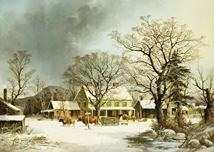 Romantic Era Gallery: Seven Miles to Salem, 1863 (oil on canvas)
