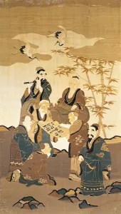 Seven wise men in the bamboo forest (painted silk) Seven wise men in the bamboo forest (painted silk)
