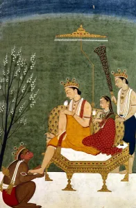 Seventh Incarnation of Vishnu as Rama-Chandra: Rama and Sita Reunited (paint on paper) Seventh Incarnation of Vishnu as Rama-Chandra: Rama and Sita Reunited (paint on paper)
