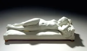 Sevres biscuit figure of a recumbent nude, Le Repos Sevres biscuit figure of a recumbent nude, Le Repos