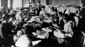 A sewing party at the Embassy in Russia during WWI, c.1916 (b/w photo) A sewing party at the Embassy in Russia during WWI, c.1916 (b/w photo)