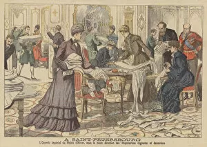 The sewing room of the Winter Palace in St Petersburg (colour litho)