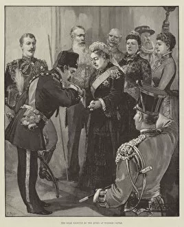 The Shah received by the Queen at Windsor Castle (engraving)