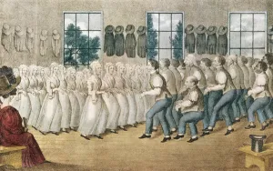 The Shakers near Lebanon, published by Currier & Ives, New York (colour litho) The Shakers near Lebanon, published by Currier & Ives, New York (colour litho)