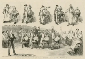 Shaving competition at the Royal Aquarium (engraving) Shaving competition at the Royal Aquarium (engraving)