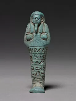 Images Dated 17th July 2012: Shawabty of Ankh-Hor, 595-586 BC (pale turquoise with vitreous Egyptian blue)