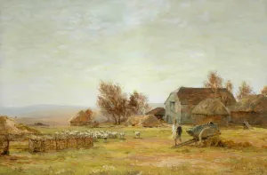 A Sheep Farm on the South Downs, 1906 (oil on canvas) A Sheep Farm on the South Downs, 1906 (oil on canvas)